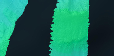 Detail of bathymetric mapping showing pockmarks.