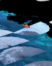GeoZui4D visualization of GeoCam ice coverage
