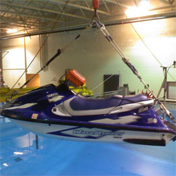 CBASS being lowered into test tank